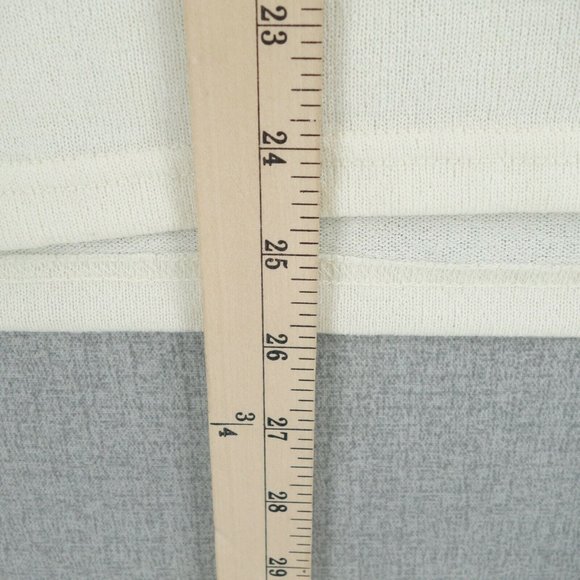 Cecico Blouse Womens Large White Long Sleeve Keyhole Cut Out Stretch - Picture 7 of 9